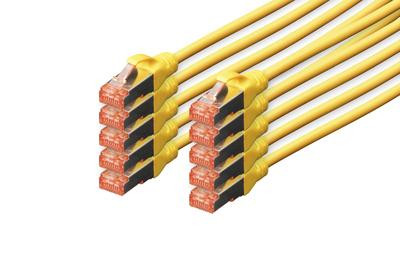 DIGITUS CAT 6 S/FTP Patchkabel, 10 Stück, 5m, gelb