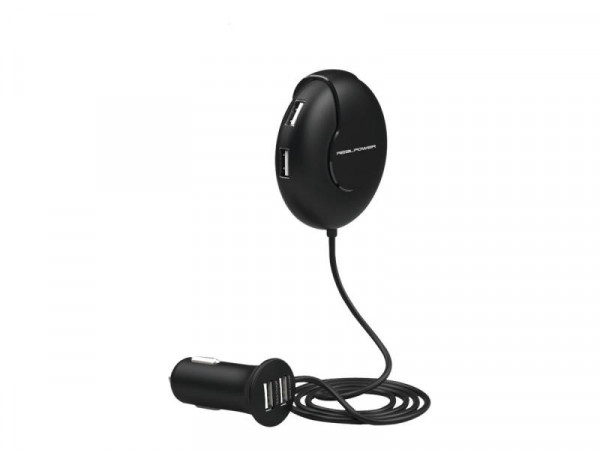 RealPower 6-port USB Car Charger als Klemme f.Rücksitz