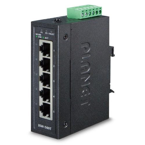PLANET Industrial 5-Port 10/100TX Compact Ethernet Switch