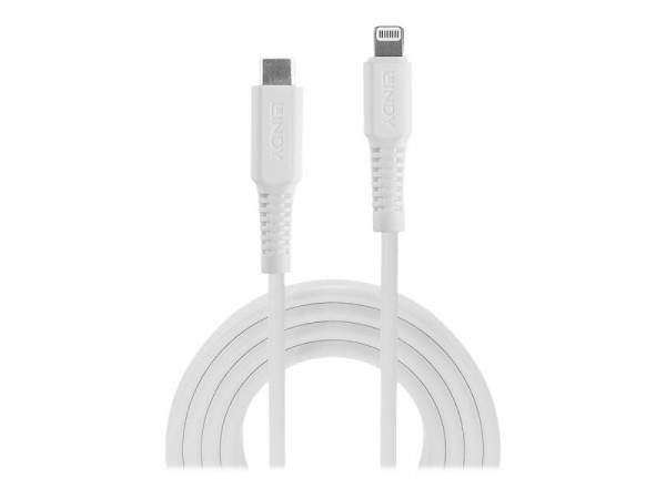 Lindy 3m USB C an Lightning Kabel, weiß