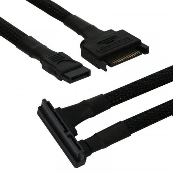 Kabel Nanoxia SATA Kombi Kabel - abgewinkelt