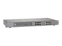 LevelOne Switch 16x GE GEP-1621 19" 240W 16xPoE+