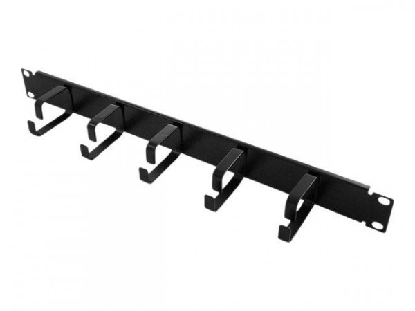 LogiLink Kabelführungspanel 19" 1HE, 5 Metallringe, schwarz