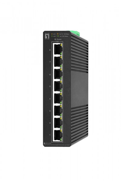 LevelOne Switch 8x GE IGS-2108P 8xPoE Outputs schwarz