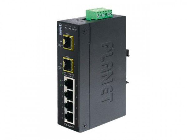 PLANET Industrial 4-Port 10/100/1000T + 2 1000X SFP