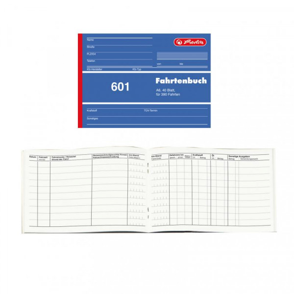Herlitz Fahrtenbuch A6 40 Blatt 1 Stück