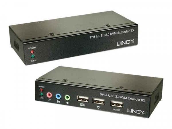 Lindy Cat5 KVM Extender Classic DVI USB Audio, 50m