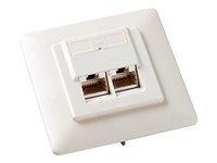 Equip RJ45 Dose 2xRJ45 Cat5 Unterputz Perlweiss 1er P