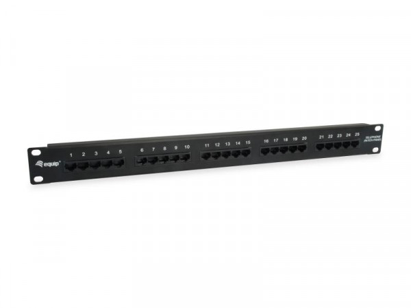 Equip Patchpanel 25x Cat3 19" 1U Dual-IDC-komp. schwarz 