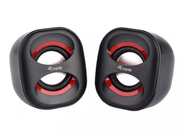 equip Mini USB Lautsprecher f. Notebook u. PC, schwarz/rot