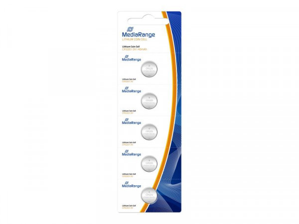 MediaRange Batterie Knopfzelle Blister Lithium/CR1220 3V 5er