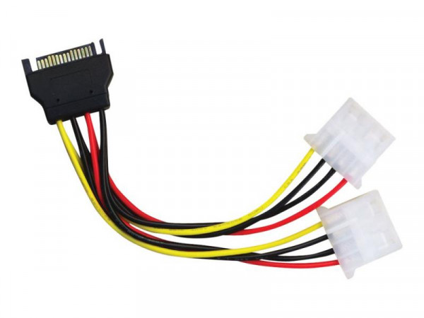 Lindy SATA Stromadapter 1x15pol. SATA an 2x5.25" M/F 0.15m
