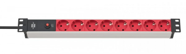 Steckdosenleiste Alu-Line 48,3cm Brennenstuhl 8fach 2m rot
