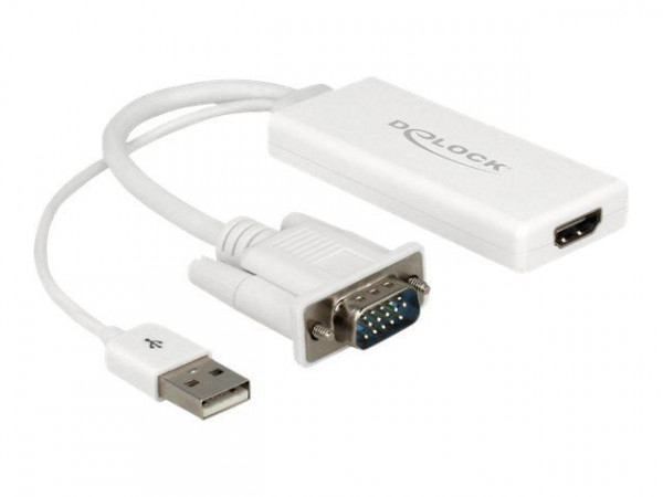 VGA Adapter Delock D-Sub15 + USB -> HDMI St/St/Bu