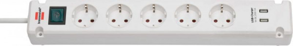 Steckdosenleiste Brennenstuhl Bremounta 5fach+USB weiß 3m