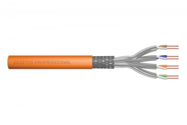DIGITUS Instal-kab Cat7 S/FTP tw.Pair 500m orange AWG23/1