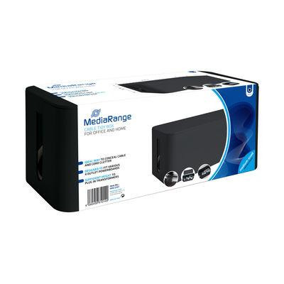 MediaRange Kabelbox medium 318x126x135mm schwarz