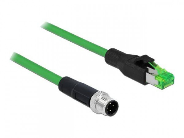 DELOCK Netzwerkkabel M12 4 Pin D-kodiert > RJ45 St PVC 2m