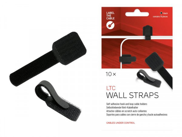 Kletthalter LTC Wall 10er Set selbstklebend Schwarz