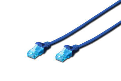 DIGITUS Patchkabel RJ45 U/UTP Cat5e 0.50m blau Polybeutel