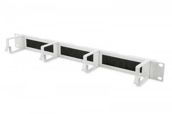DIGITUS Rangierpanel 1HE 19" 4xBügel mit Bürstenleise grau