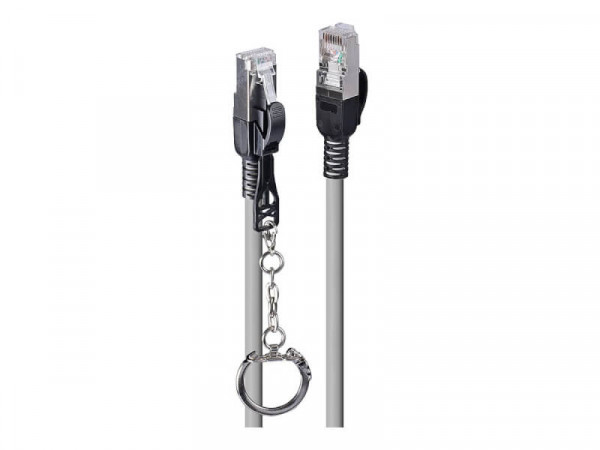 LINDY Patchkabel Cat.6A S/FTP grau 1,5m verriegelbar