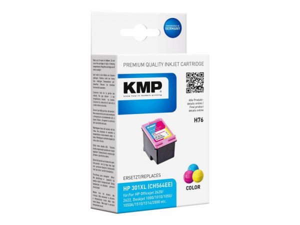 KMP Patrone HP CH564EE Nr.301XL color 350 S. H76 refilled