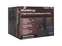 MediaRange CD-Leerhülle für 4 Dics 22mm schwarzes Tray 5pcs