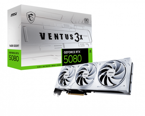 MSI RTX5080 Ventus 3X OC WHITE 16GB GDDR7 HDMI 3xDP
