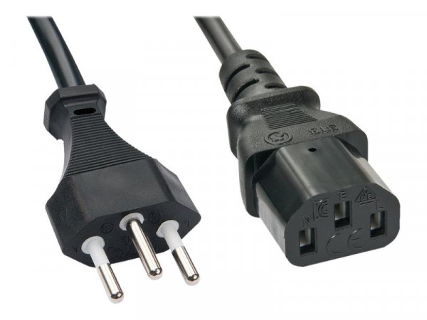 Lindy Schweizer IEC-Netzkabel 0.7m Schw. Netzst. IEC320 C13