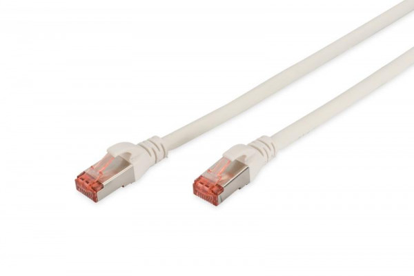 DIGITUS Patchkabel Cat6 S/FTP 2xRJ45 1.0m weiß Hebelschutz