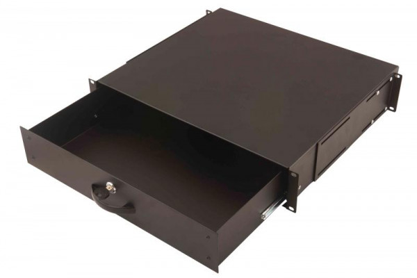 DIGITUS Schublade 2HE 483mm schwarz abschließbar