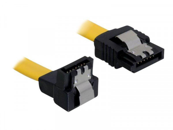 SATA-Kabel Delock SATA -> SATA down St/St 0.10m gelb Clip