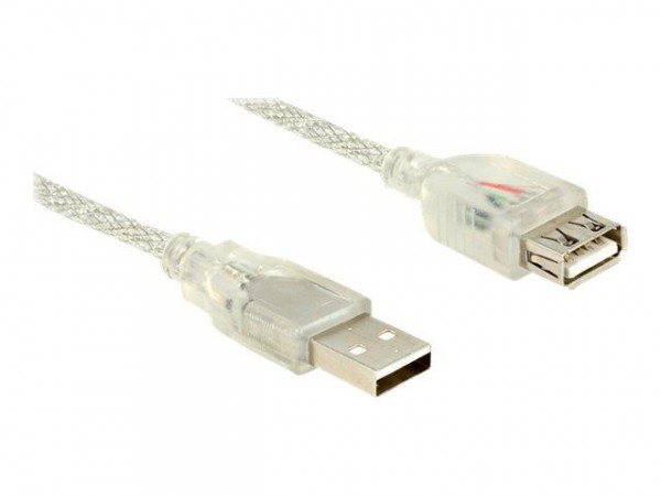 USB Verl. Delock A -> A St/Bu 1.00m transparent