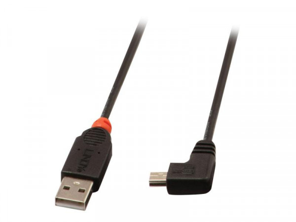 Lindy USB 2.0 Kabel Typ A/Mini-B 90° gewinkelt M/M 2m