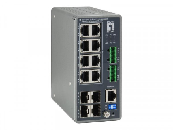 LevelOne Switch 8x GE IGP-1271 4xGSFP 240W 8xPoE