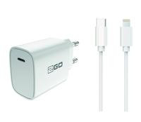 2GO Netz-Ladeset Power Delivery weiß Lightning 1x USB Type C
