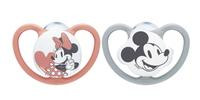 NUK Schnuller Silikon Gr.2 Disney Mickey Space 2Stk grau/rot