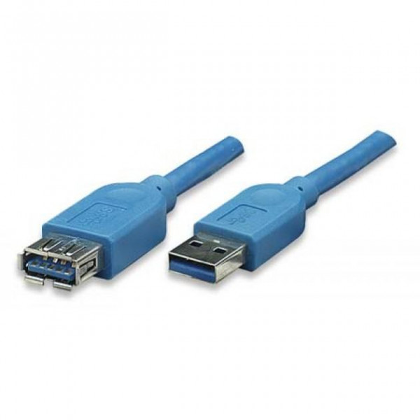 Techly USB3.0 Verlängerungskabel Stecker/Buchse TypA 3m blau