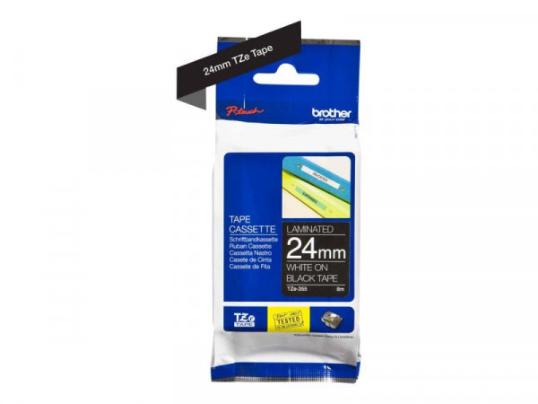 Schriftbandkassette Brother 24mm schwarz/weiß TZE355