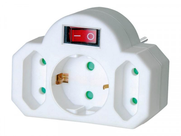 Adapterstecker Brennenstuhl 2 Euro Steckd. + 1 Sch.ko weiß