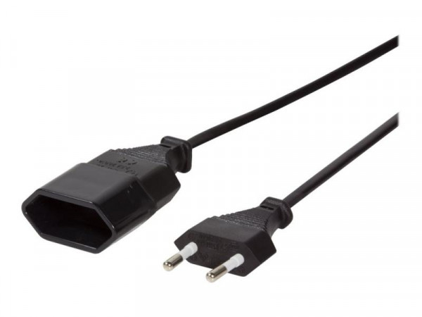 LogiLink Netzkabel Euro CEE 7/16 Stecker zu Dose, 2m schwarz