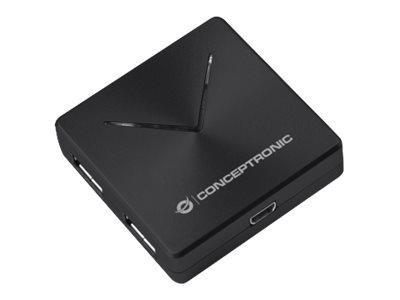 CONCEPTRONIC USB-Hub 4-Port 3.0 ->4x3.0 o.Netzteil sw