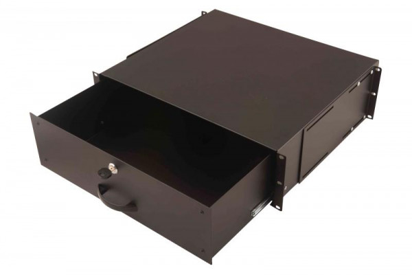 DIGITUS Schublade 3HE 483mm schwarz abschließbar