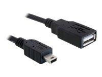 USB Kabel Delock A -> Mini-B Bu/St 0.50m sw