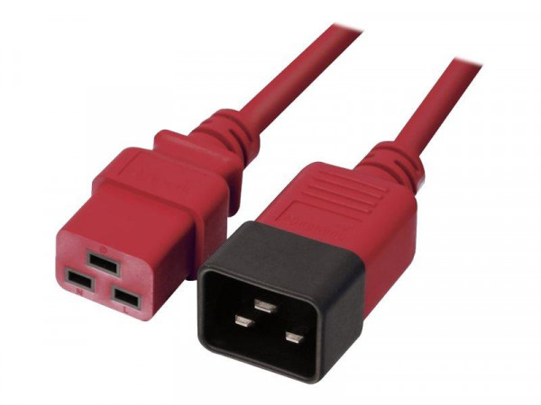 Lindy IEC-Netzverlängerung C19 auf C20 rot 3m extern bulk