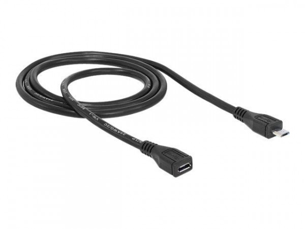 USB Verl. Delock Micro-B -> Micro-B St/Bu 1.00m sw