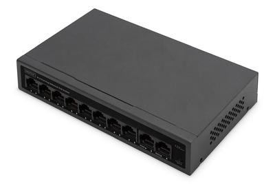 DIGITUS Switch 8+2Port 10/100 30W FE PoE Unmanaged schwa