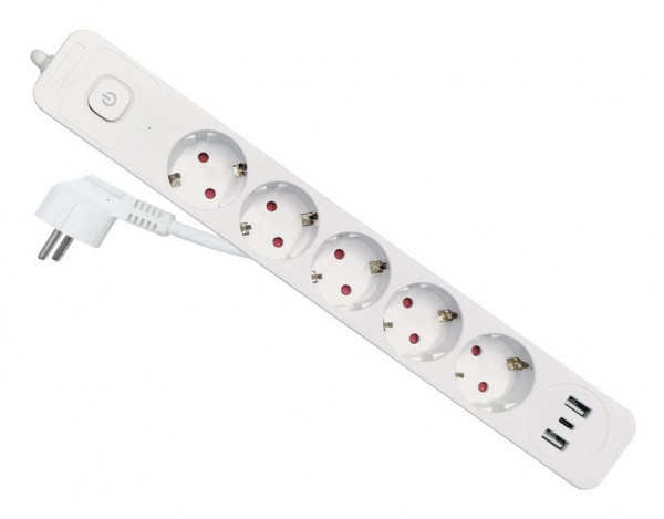 Equip Steckdosenleiste 5-fach Schuko 1,5m mit 3xUSB+Schalter
