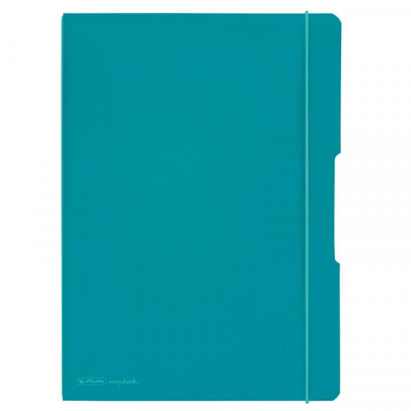 Herlitz Notizheft flex A4 PP türkis 2x 40Bl. kariert/linie